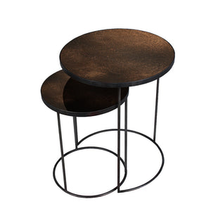 Bronze Copper Nesting side table set - High (6574429536355)