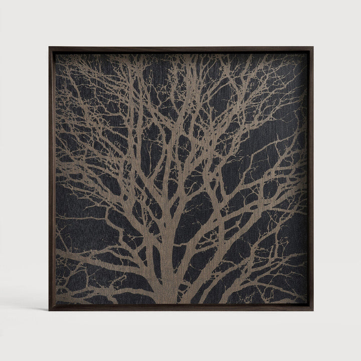 Tree Tray - Varnished wood - Black - Square - S